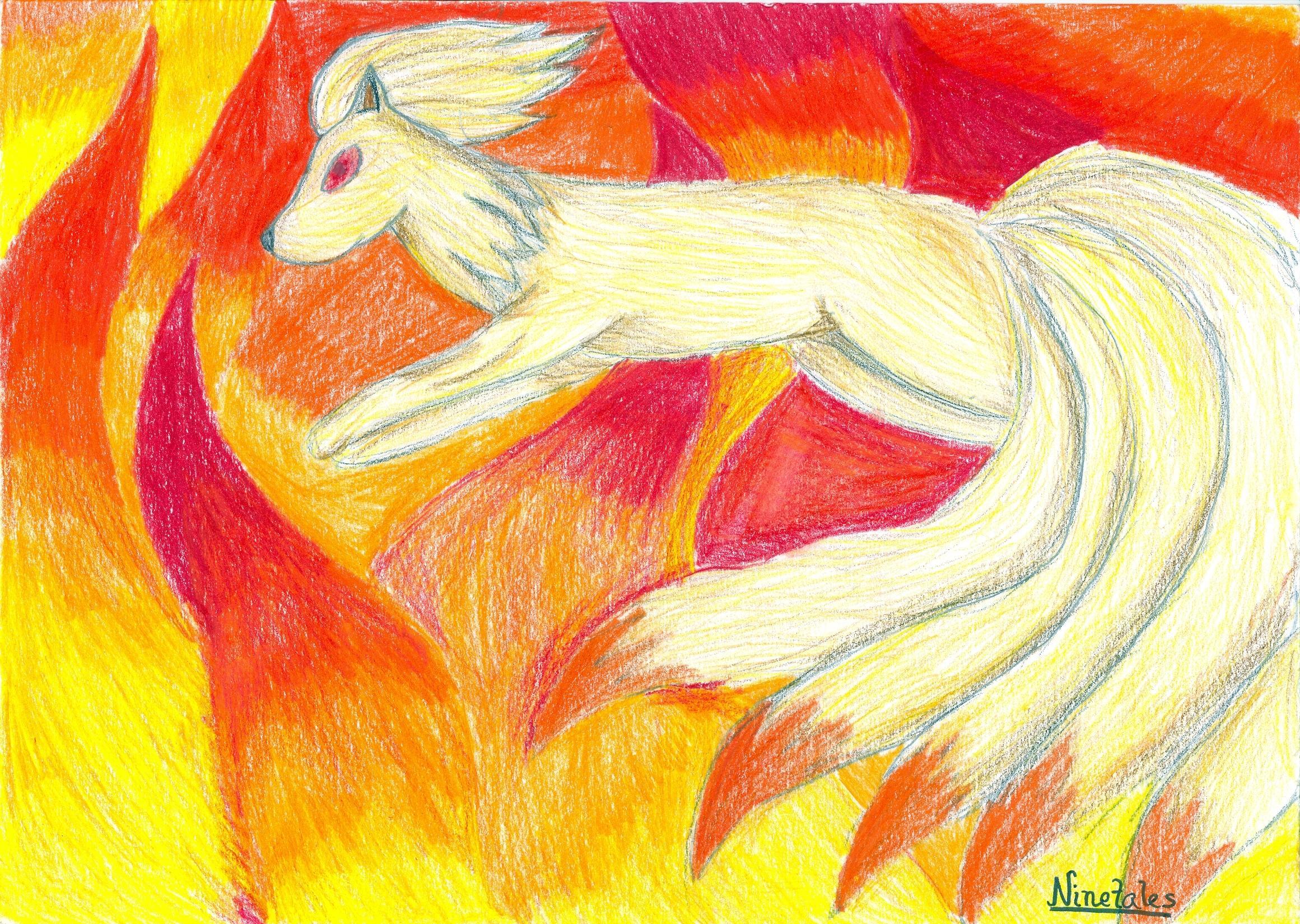 Ninetales: Ninetales in the fire