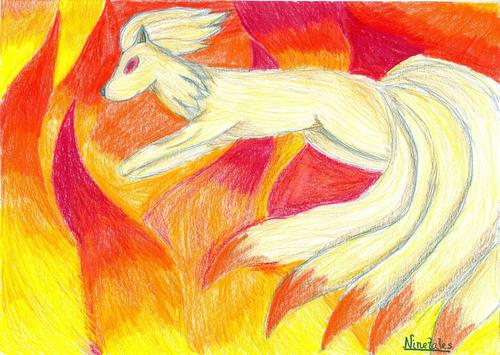 Ninetales: Ninetales in the fire