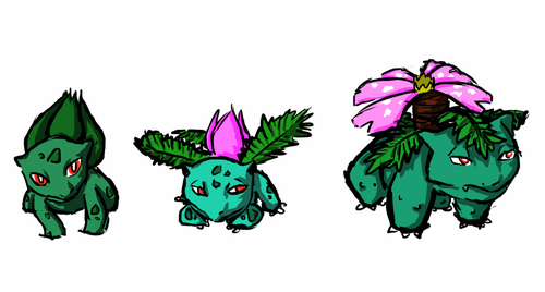 Hina: Bulbasaur, Ivysaur, Venusaur