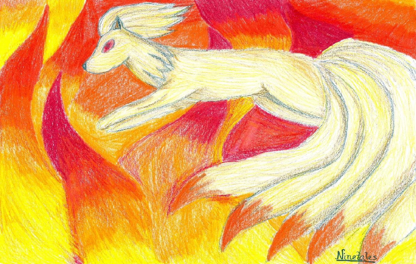 Ninetales: Ninetales in the fire
