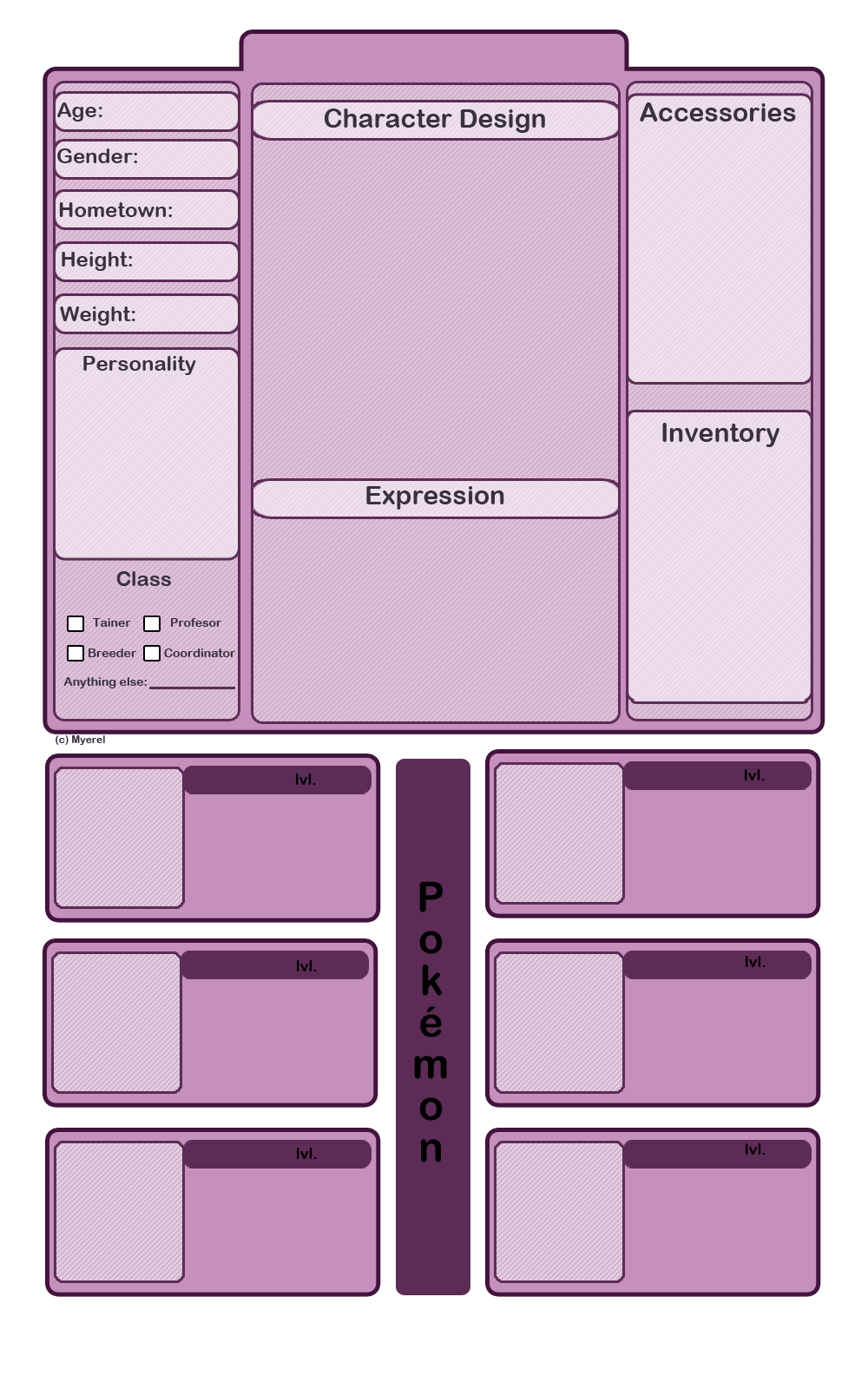 Myerel: Character Sheet