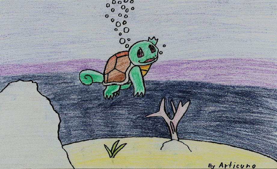 Articuno: Squirtle ve vodě