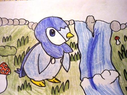 Latiasek12: Piplup u vodopádu