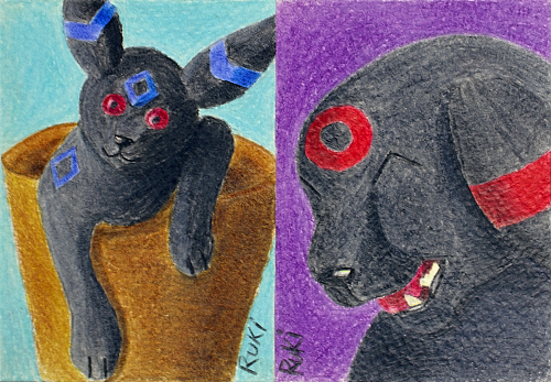 Rukario Nakamura: Kyuubreon &amp; HoUmbreon ACEO